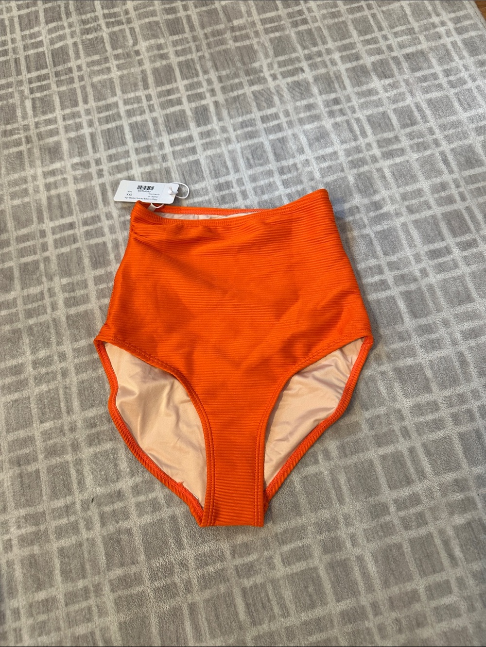 Livy and Kate XXS High-Waist Women’s Swim Bottom - Orange NWT